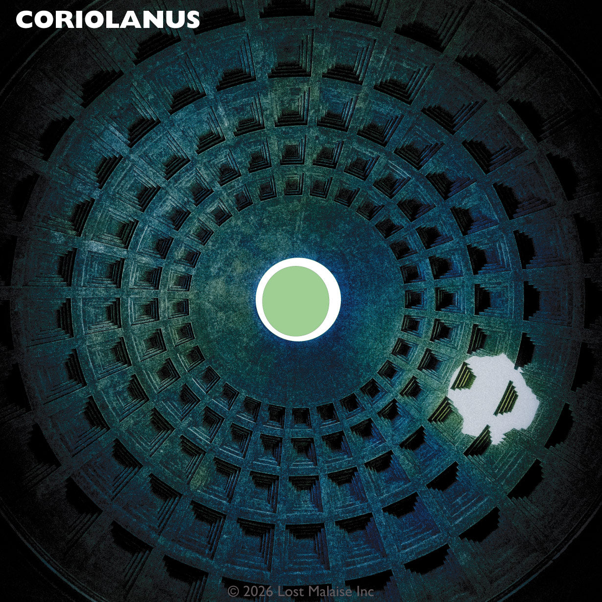 Cover artwork for Coriolanus in the Fifth Folio edition featuring the ceiling of the Pantheon in Rome.
