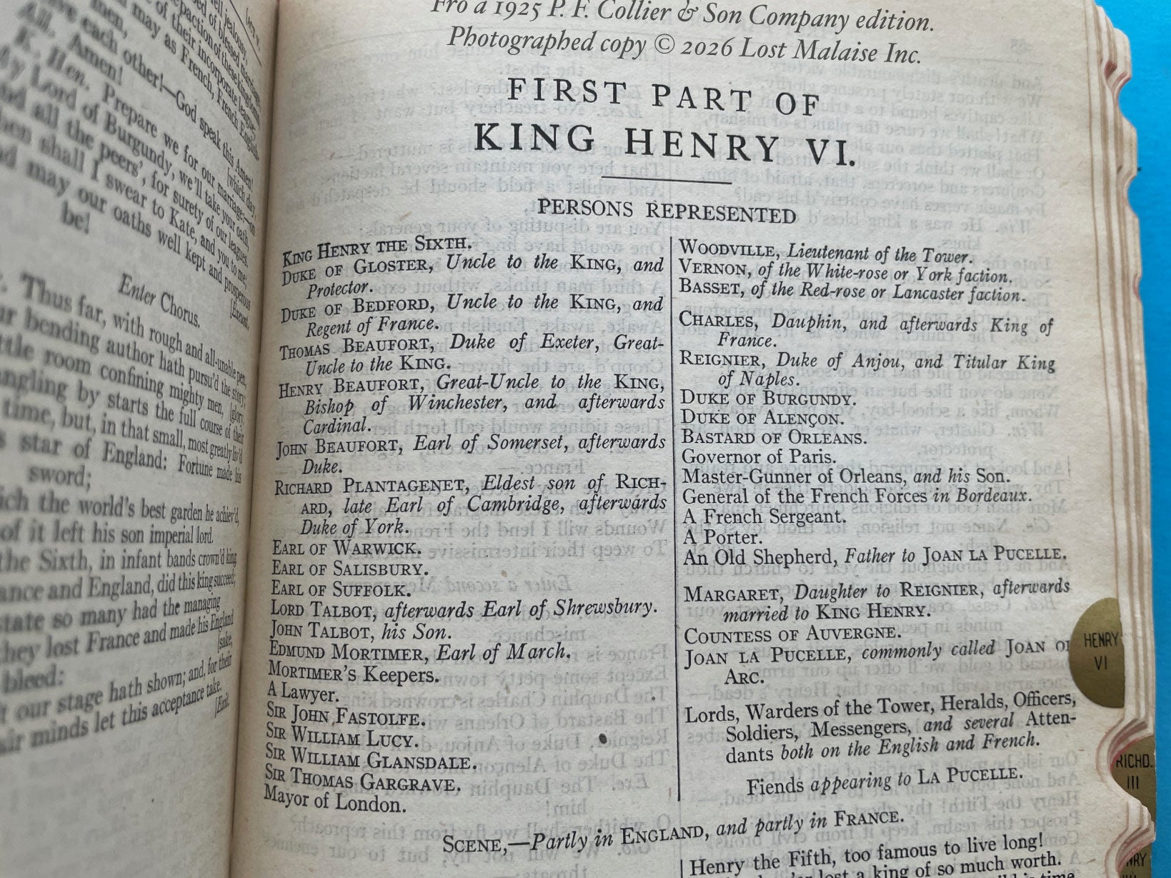 Dramatis Personae reference