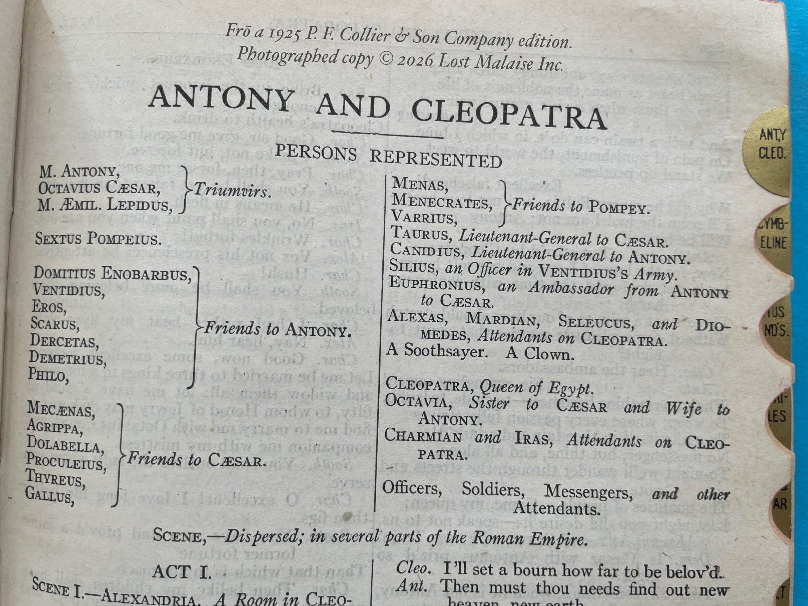 Dramatis Personae reference
