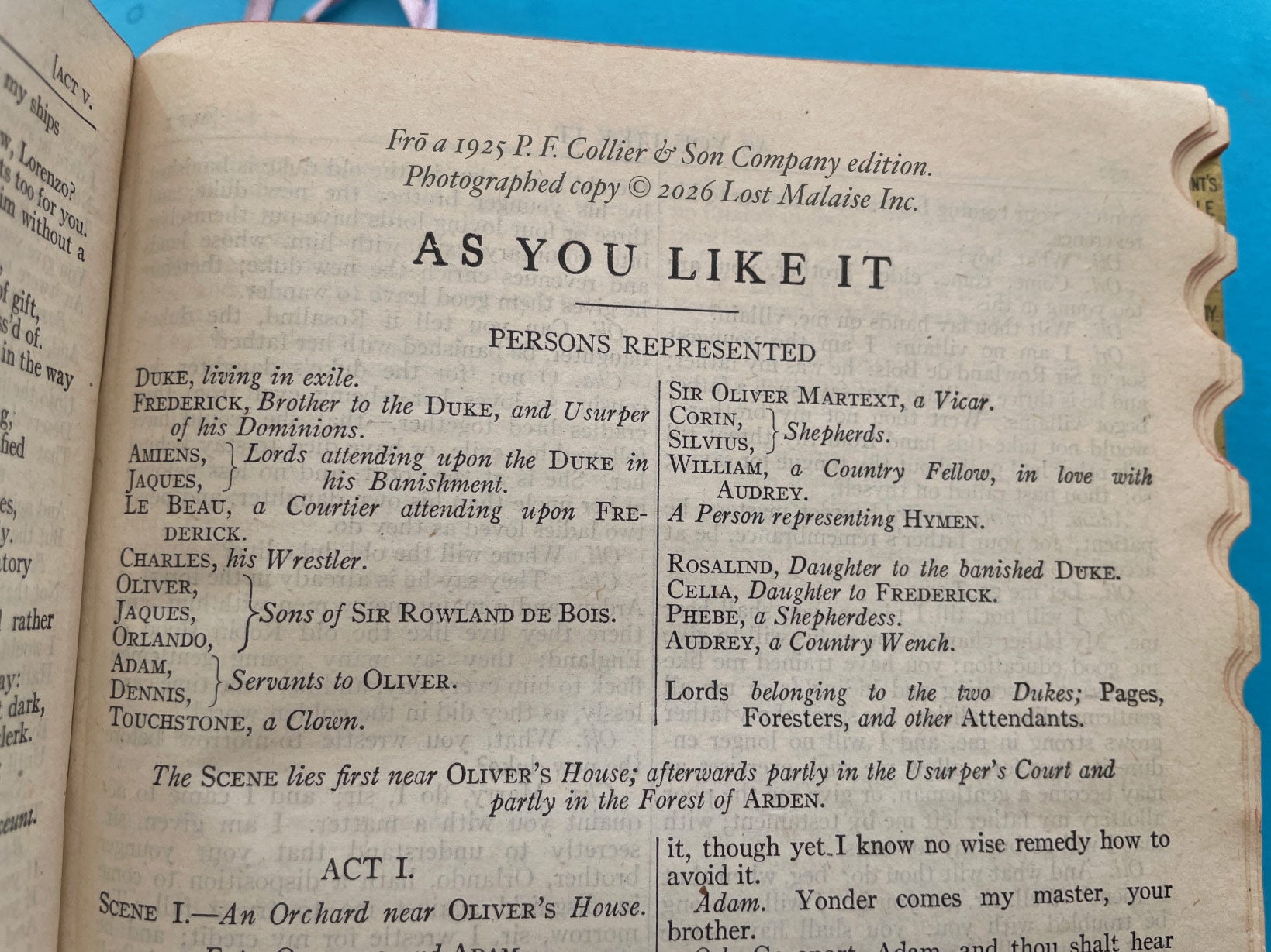 Dramatis Personae reference