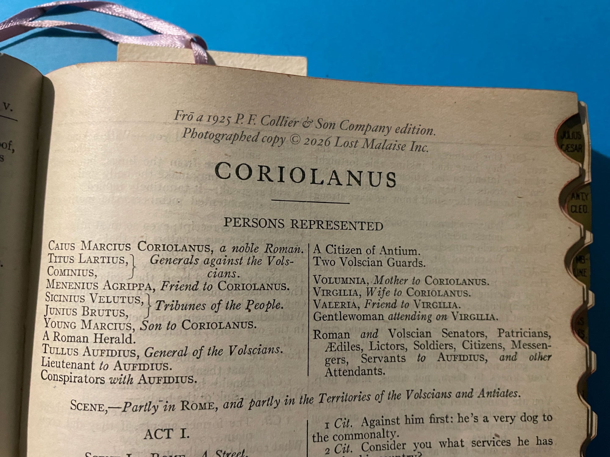 Dramatis Personae reference