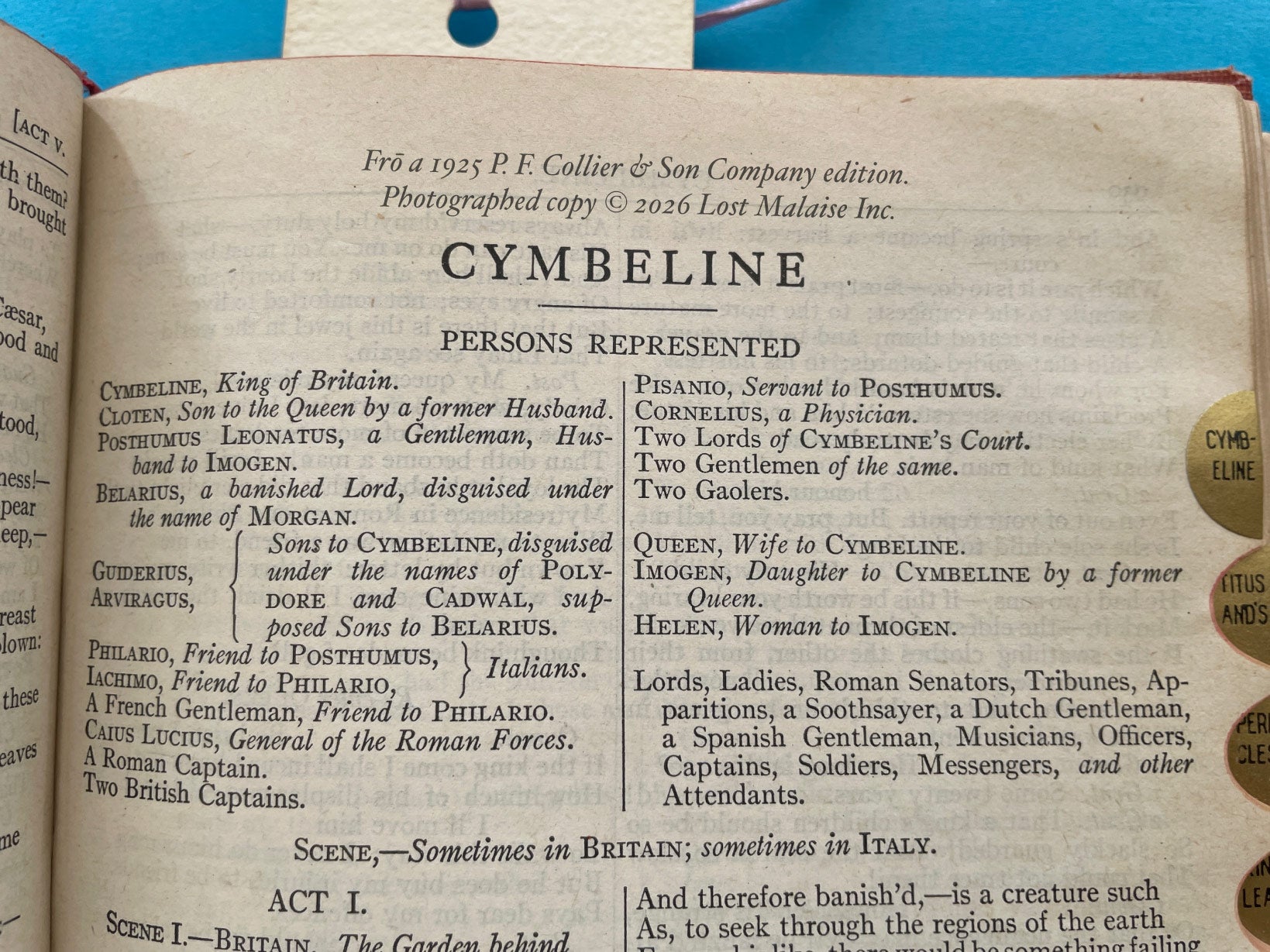 Dramatis Personae reference