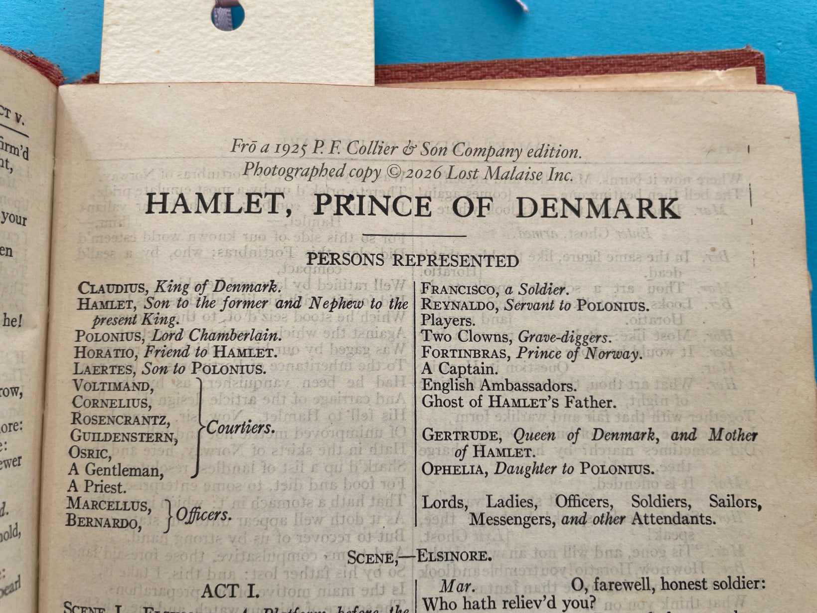 Dramatis Personae reference