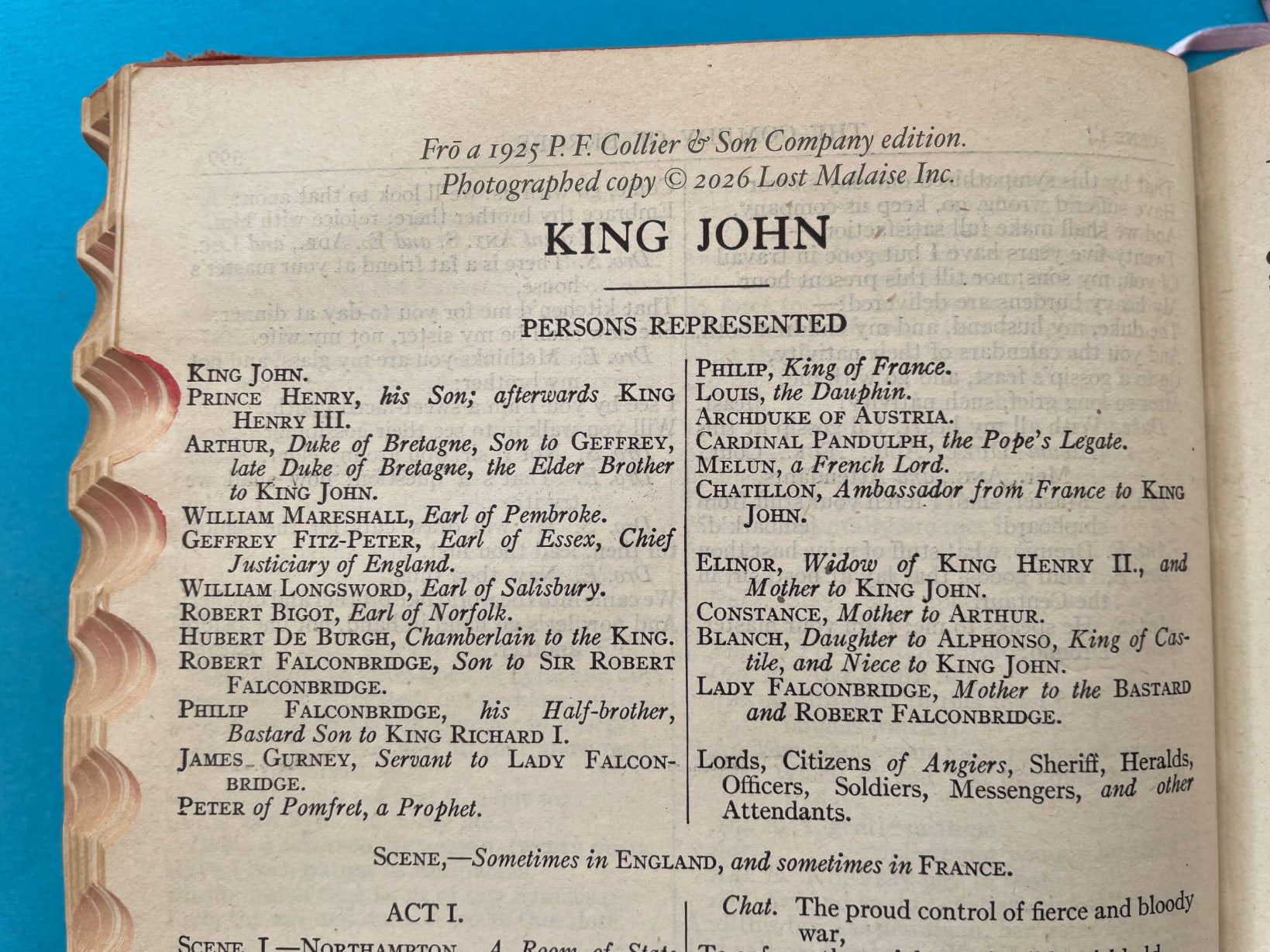 Dramatis Personae reference