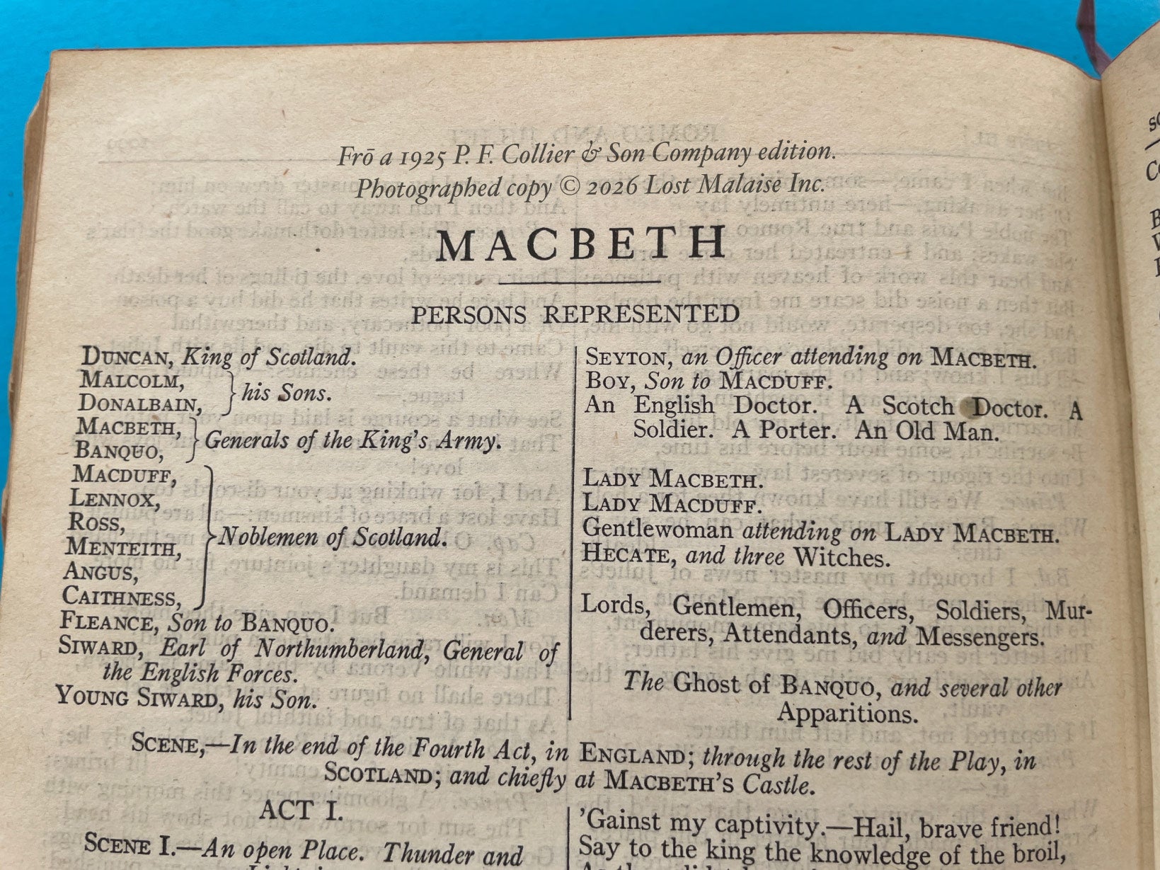 Dramatis Personae reference