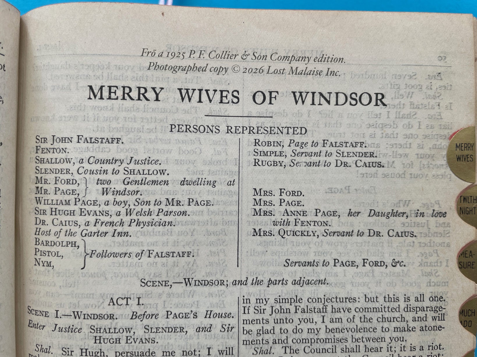 Dramatis Personae reference