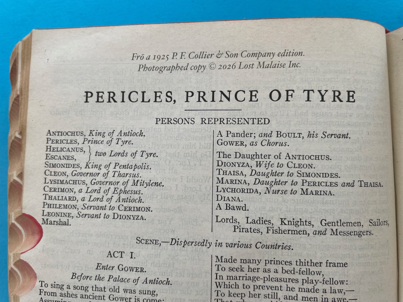 Dramatis Personae reference