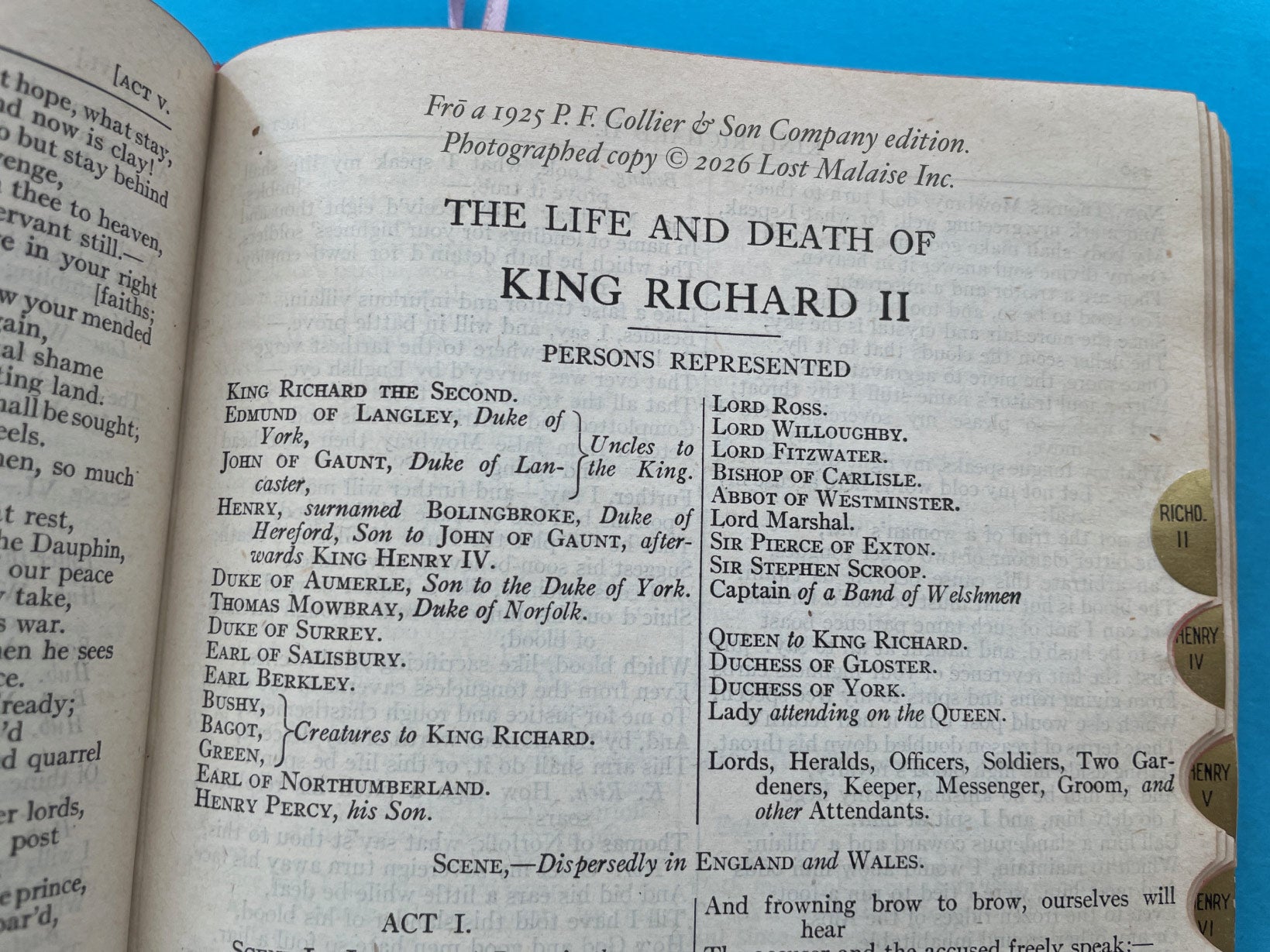 Dramatis Personae reference