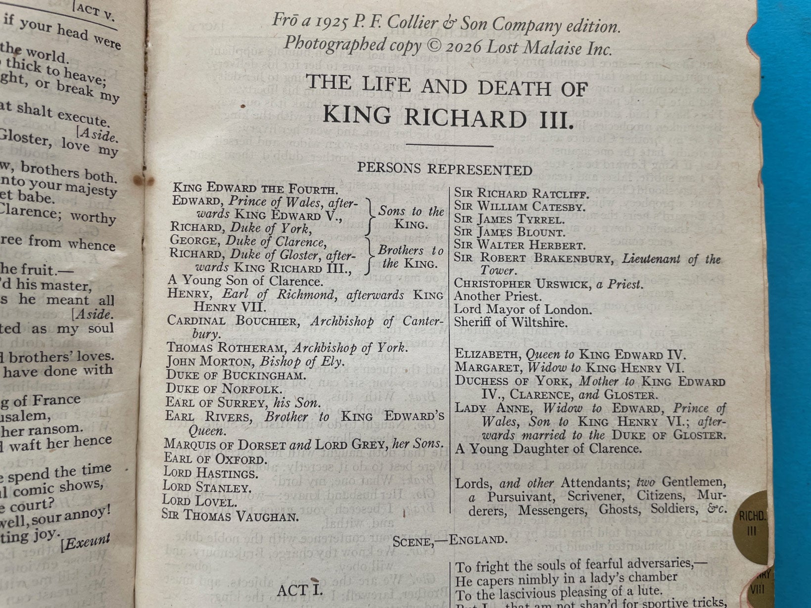 Dramatis Personae reference