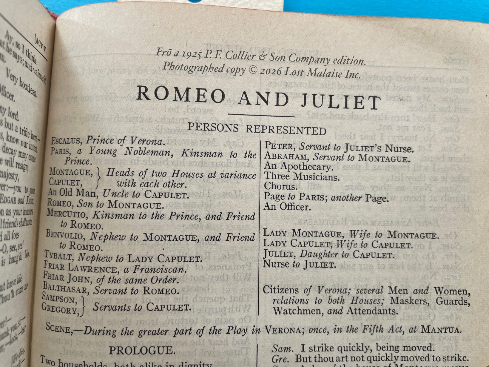 Dramatis Personae reference