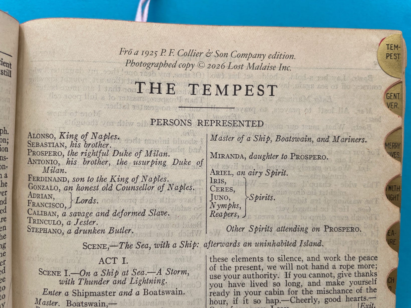 Dramatis Personae reference