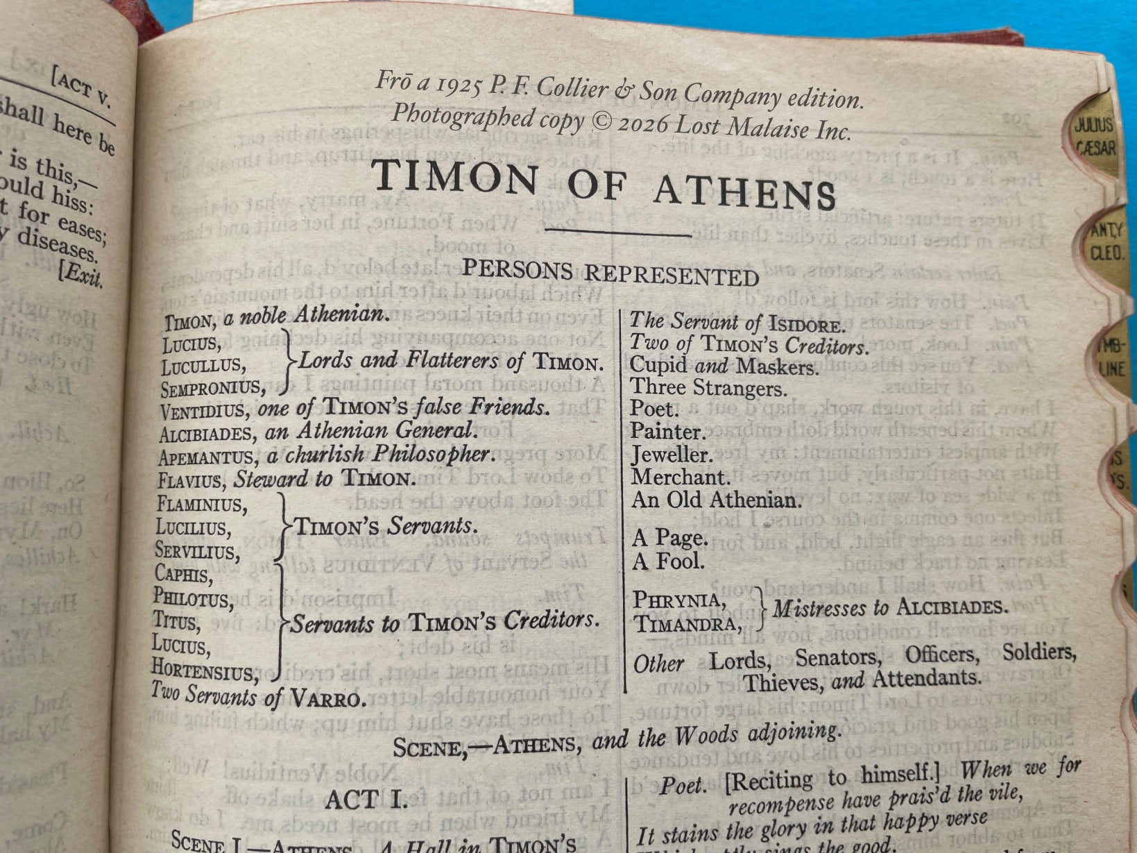 Dramatis Personae reference