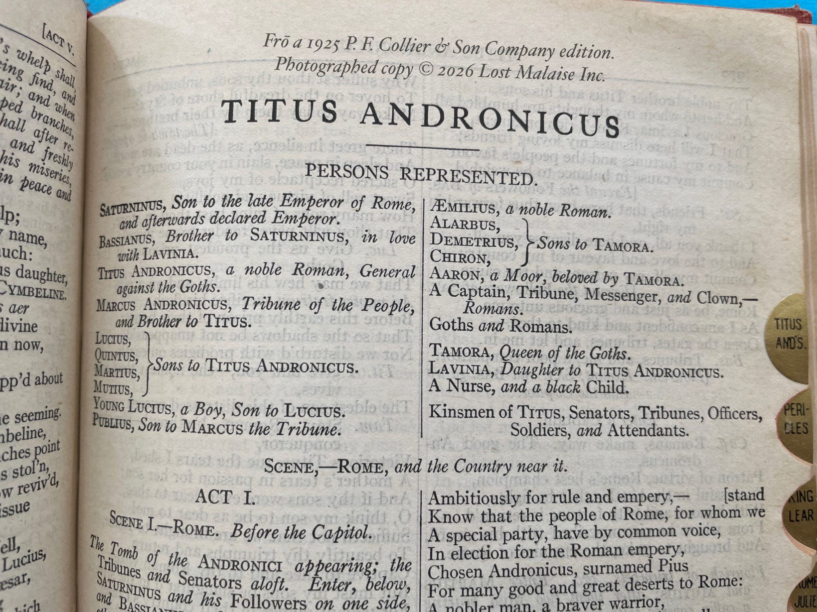 Dramatis Personae reference