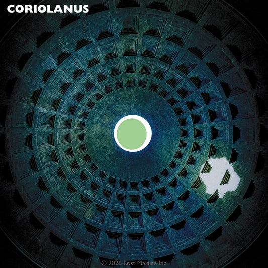 Cover artwork for Coriolanus in the Fifth Folio edition featuring the ceiling of the Pantheon in Rome.