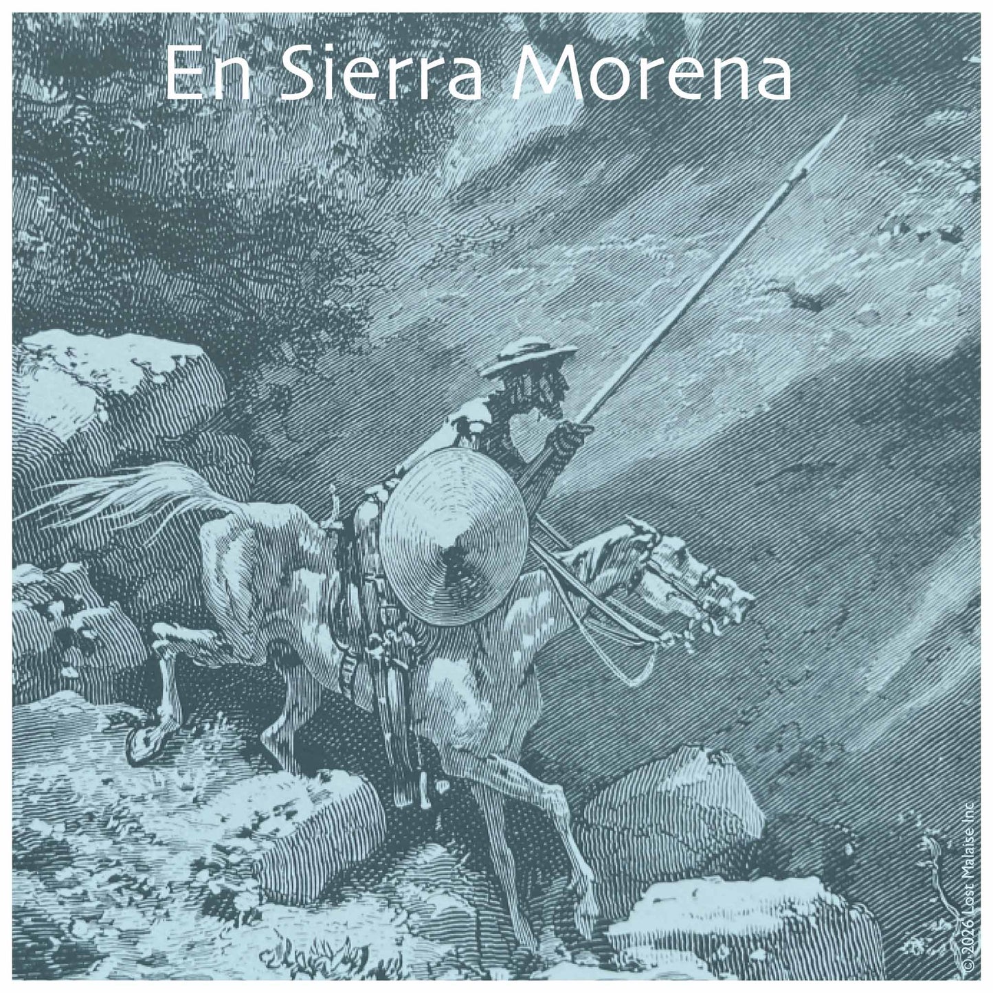 Cover artwork for Don Quixote en Sierra Morena in the Fifth Folio edition featuring Gustave Doré’s depiction of Don Quixote in vainglorious pursuit.