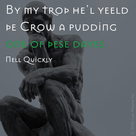 Cover artwork for King Henry V in the Fifth Folio edition featuring a quotation spoken by Mistress Quickly layered over Rodin’s The Thinker against a dark gray sky.