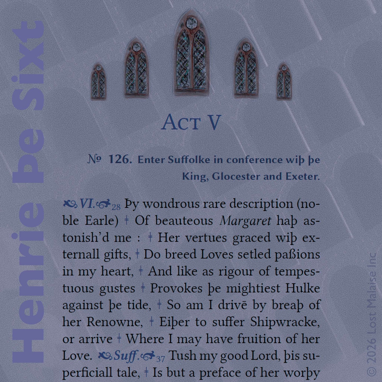 Cover artwork for King Henry VI Part 1 in the Fifth Folio edition featuring layered folio typography set against monumental modernist archways inspired by imperial Roman architecture.