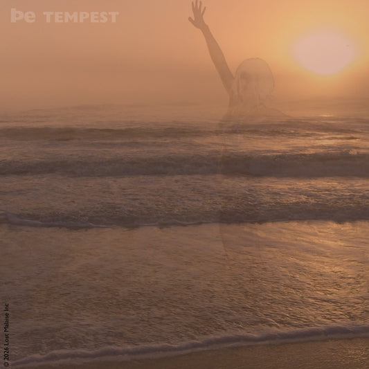 Cover artwork for The Tempest in the Fifth Folio edition featuring a spectral human figure emerging through ocean surf at sunrise.